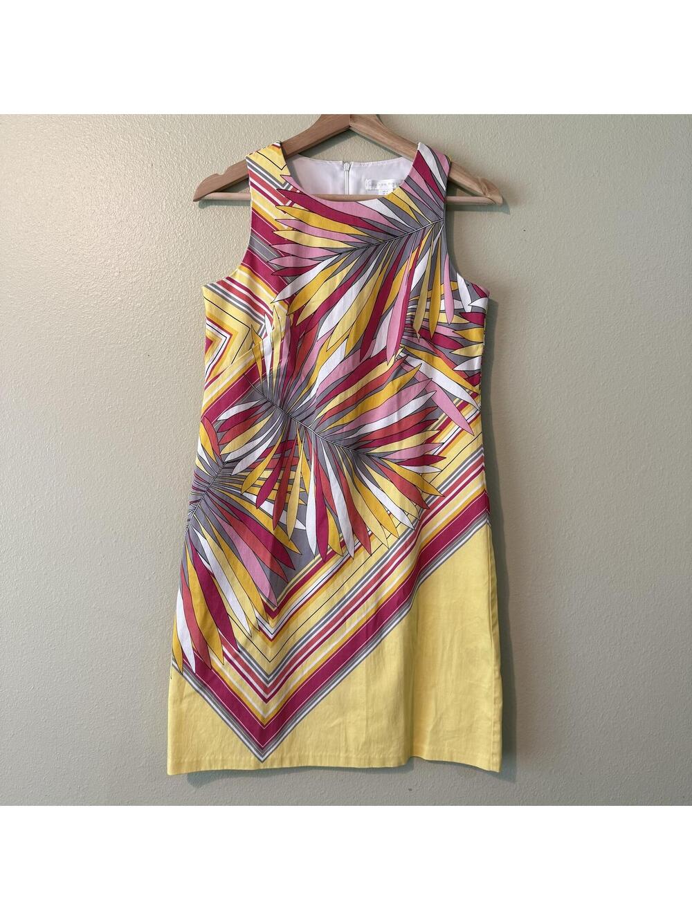 London Times Sleeveless Abstract Print Shift Dress Size US 4